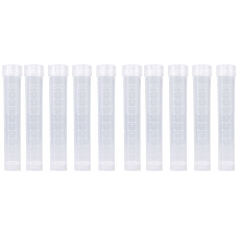 Flacon en plastique, 10 pièces récipient d'échantillon de 10 ml, bouchon blanc, tubes à essai congelés, joint à vis pour maison basse température