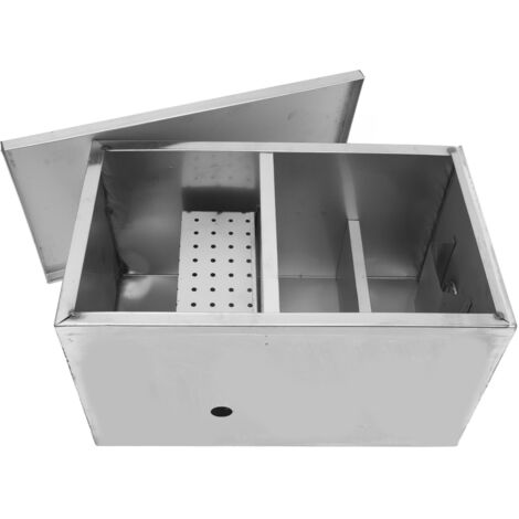 Piège à graisse 400x250x230mm, intercepteur Commercial, séparateur d'huile et d'eaux usées en acier inoxydable pour la maison