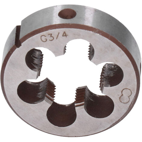Fafeicy Filière de Filetage G3/4 pour Tuyau, Acier Allié, 55mm Diamètre Extérieur, 16mm Épaisseur, 6 Trous d'Enlèvement de Copeaux