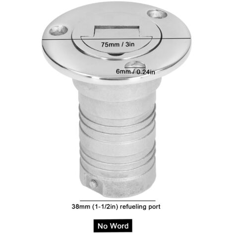 Port De Remplissage Marin En Acier Inoxydable 316 - Diamètre 38 Mm (1-1/2") - Avec Chaîne De Sécurité - Pour Bateaux, Camping-cars