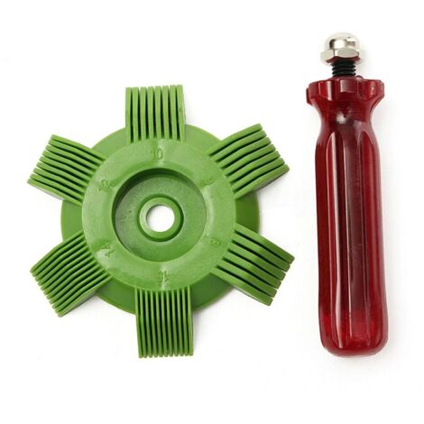 2 pièces ensemble de brosse et de peigne de nettoyage d'aileron de condenseur de climatiseur nettoyant lisseur Kit de bobine de réfrigérateur entretien de CVC outil de nettoyage de réparation de radia