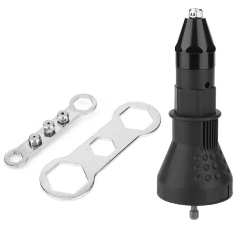 Adaptateur de pistolet à écrou à rivets électrique, adaptateur de rivetage, insertion de rivetage, perceuse électrique, Kit d'outils noir