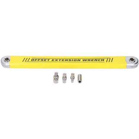 Clé d'extension décalée, cliquet multifonctionnel en acier à haute teneur en carbone avec douille 1/2 pouces, 1/4 pouces, adaptateurs d'entraînement 3/8 pouces