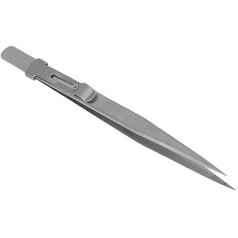 Pincettes en acier allié avec verrouillage coulissant réglable, antimagnétique pour réparation électronique, pointe pointue