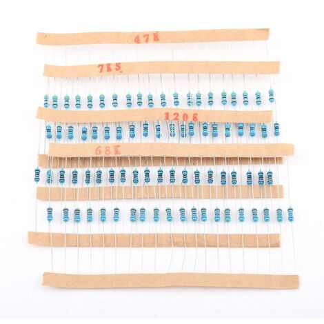 Kit De Résistances, 600 Pièces 1/4 W - 5 Couleurs - Assortiment De Résistances à Film Métallique - Précision De 1 % - 10 -1 M