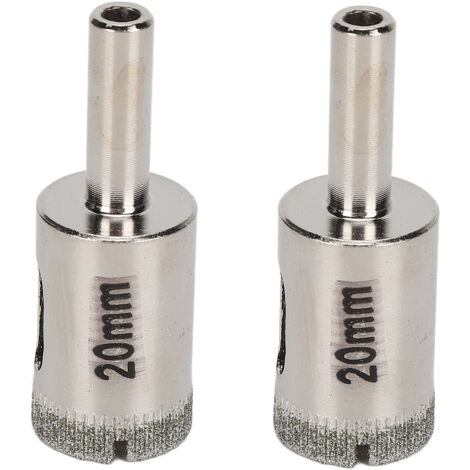 Kit d'ouverture de scie cloche à tige ronde, foret diamant de 20mm, 2 pièces, pour verre, marbre, carreaux de céramique (1/5)