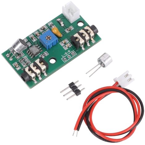Module d'amplificateur de carte de Microphone, amplificateur de Signal Audio vocal, Gain réglable DC 2.6-10V (1/5)