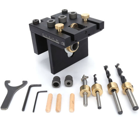 Outil de positionnement du travail du bois, kit de forage de menuiserie Migle de cheville de poinçon 3 en 1 trou pour fabrication de meubles pour fabrication de meubles (1/5)