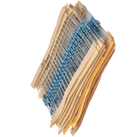 Mnueeop Kit 2600 Pièces Résistances 1/8W 1% - 130 Valeurs Assortiment Condensateurs Fixes Film Métallique