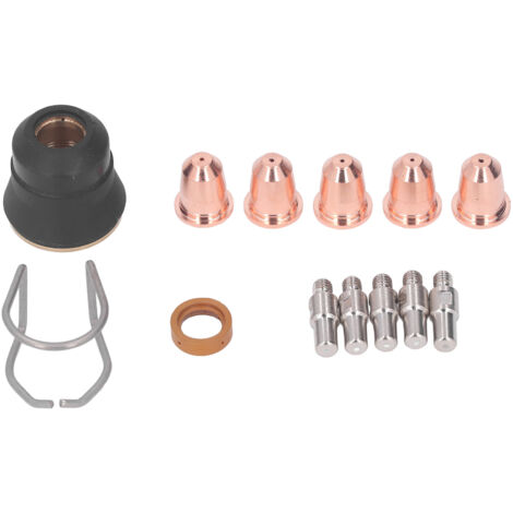Kit d'accessoires de torche de découpe Plasma, 13 pièces, pièces consommables, électrodes, embouts de buse, Guide d'espacement, diffuseur de gaz (1/5)