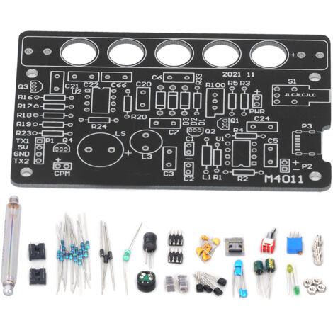 Kit de pièces de compteur Geiger bricolage Module de détecteur de rayonnement nucléaire outil non assemblé noir (1/5)