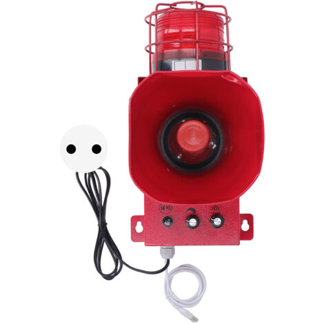 Sirène industrielle alarme extérieure 180dB son lumière klaxon étanche stroboscope d'urgence avertir prise ue 220V (1/5)