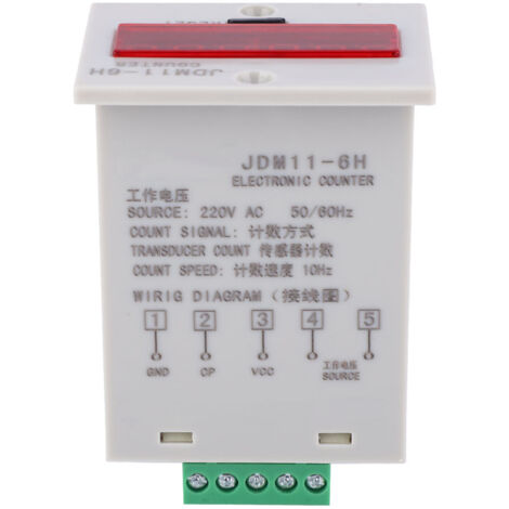 Compteur électronique JDM11-6H, 6 chiffres, affichage numérique LED, transducteur de relais, comptage AC220V (1/5)