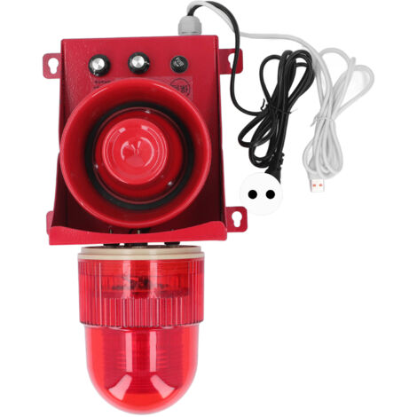 Sirène d'alarme industrielle 40W 130dB, décibel élevé, forte luminosité, étanche IP65, klaxon stroboscopique LED, prise ue 220V (1/5)