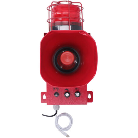Sirène industrielle alarme extérieure 180dB son clair klaxon étanche stroboscope d'urgence avertir DC24V (1/5)