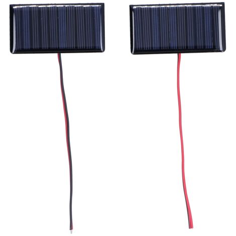 2PCS Module de panneau solaire Polysilicon Micro Mini Glue Power Cellules 68x36mm 0,3W 5V (1/5)