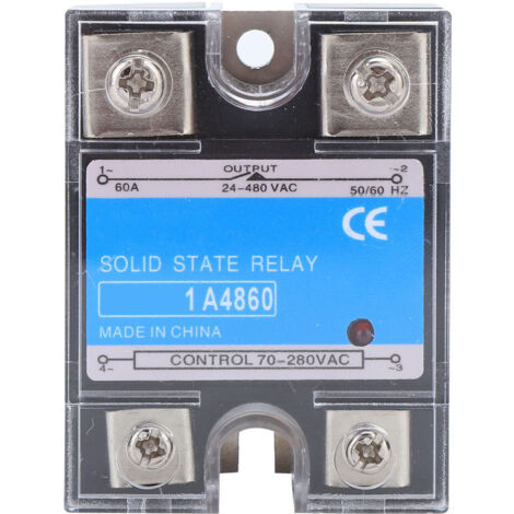 Relais à semi-conducteurs monophasé 70-280VAC entrée 24-480VAC charge AC SSR équipement électrique pour machines CNC(BERM-1 A4860（60A） )
