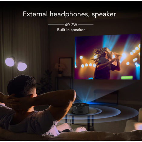 YT200 Mini Projecteur Portable Pour Chambre - Connexion Écouteurs Haut-Parleurs
