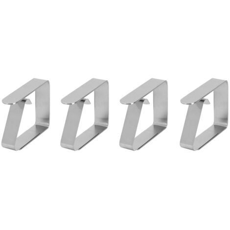 Pinces antidérapantes pour nappe de table en acier inoxydable, 4 pièces, pinces pour nappe (1/5)
