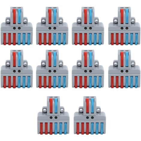 10 pièces borniers 2 entrées 6 sorties connecteurs de câblage électrique lt-623 plastique ABS