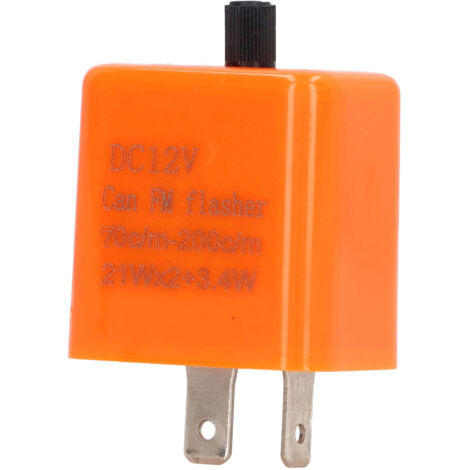 Relais clignotant 12V LED, clignotant, 2 broches, fréquence réglable normalement ouverte pour voiture