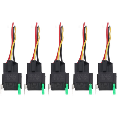 Kit de prises de verrouillage de fil à 4 broches, relais automobile 12V DC 30A, 5 pièces, pour véhicule (1/5)
