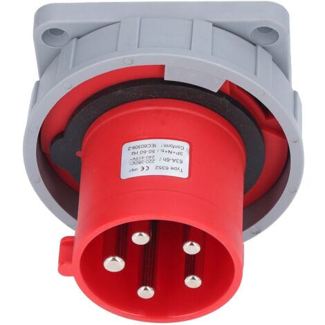 Connecteur d'aviation étanche, sortie en Nylon et laiton, prise industrielle à 5 broches, 3P + N + E AC 220380V 240415V 63A (1/5)