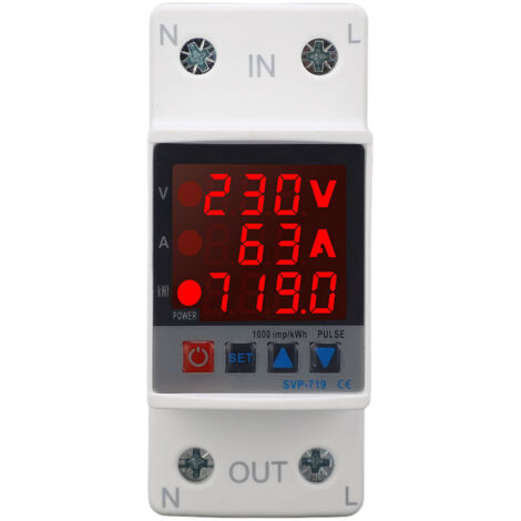 Protecteur de surtension et de sous-tension, dispositif de protection Intelligent réglable à réinitialisation automatique, AC220V 63A (1/5)