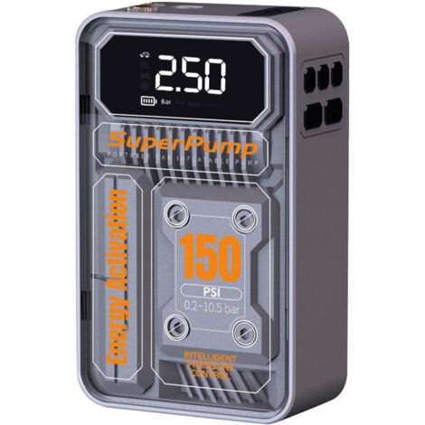 Pompe à air de voiture 3 en 1, gonfleur de pneu électrique portable, affichage numérique avec éclairage LED, batterie externe et fonction de préréglage de pression pour ballon gonflable de vélo (1/5)