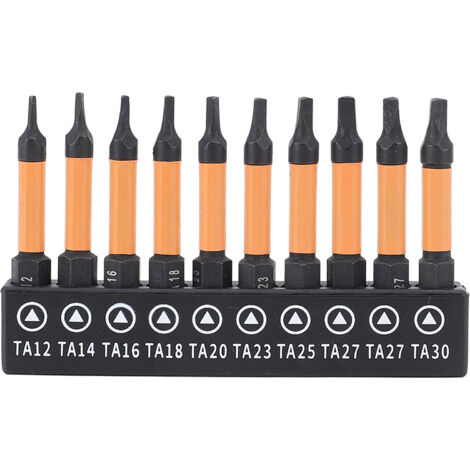 Jeu d'embouts de tournevis triangulaire, longueur 50mm, tige hexagonale de 1/4 pouces, perceuse magnétique en acier allié S2, 10 pièces (1/5)