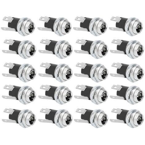 Prise Jack femelle pour alimentation cc, 20 pièces, avec écrou fileté 5.5x2.1MM, connecteur de montage sur panneau DC025M (1/5)