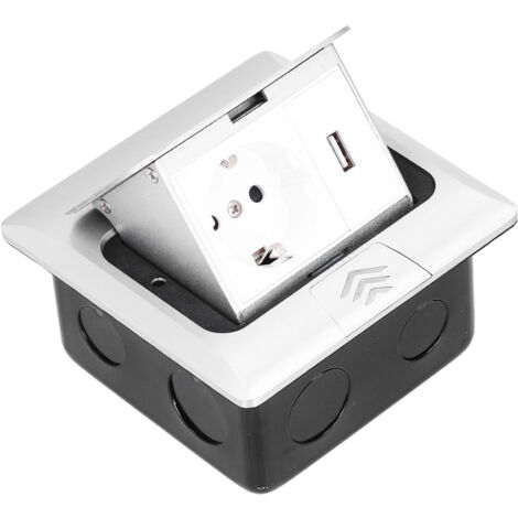 Prise Intégrée UE, Prise de Sol en Acier Inoxydable PC étanche, Solution de Prise de Sol AC250V pour Utilisation Intérieure et Extérieure Accessoires de Prise