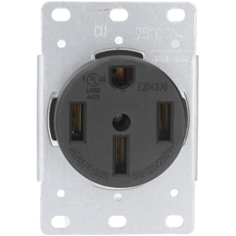 Prise de courant industrielle NEMA 14-50R, norme américaine, 4 trous, 50A, 125V/250V (1/5)