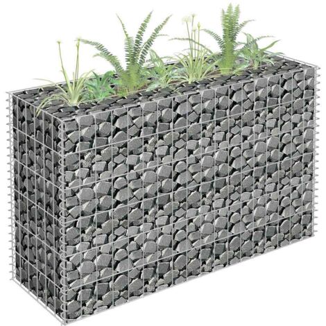 Lit surélevé à gabion Acier galvanisé 90x30x60 cm (1/5)