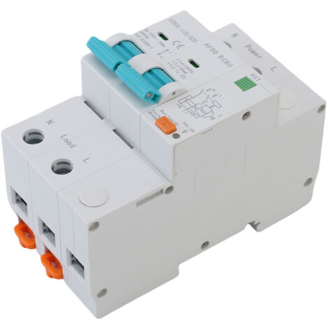 AFDD Dispositif de protection contre les défauts d'arc 2P RCBO RCCB Disjoncteur interrompu Surcharge Fuite à la terre Protection contre les courts-circuits 63A
