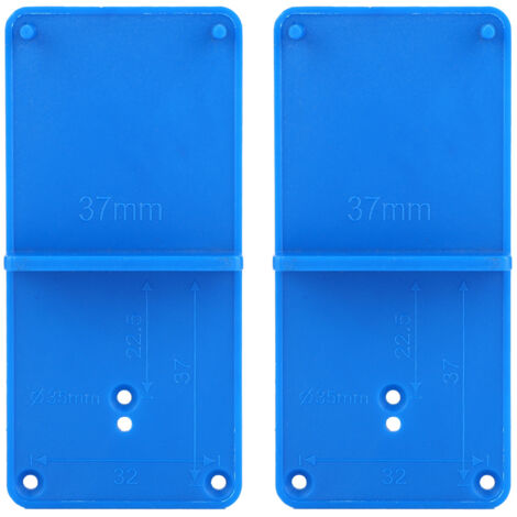 Ouvre-trou de charnière, guide de perçage en plastique, gabarit bleu pratique et durable, localisateur de gabarit pour l'assemblage d'armoire de porte