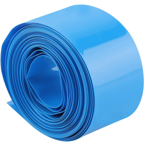 5PCS Gaine Thermorétractable PVC Bleue 2m - 29.5mm Largeur Pour Batterie 18650 - Emballage Professionnel