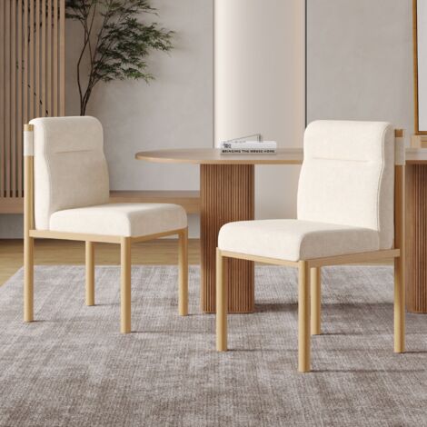 Ensemble de 2 chaises de salle à manger, structure effet chêne et ...
