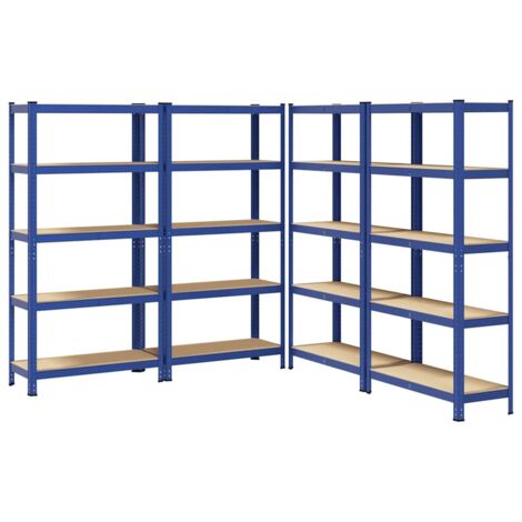 Étagères de rangement à 5 niveaux 4 pcs bleu (1/5)