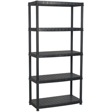 Étagère de rangement à 5 niveaux Noir 85x40x185 cm Plastique (1/5)