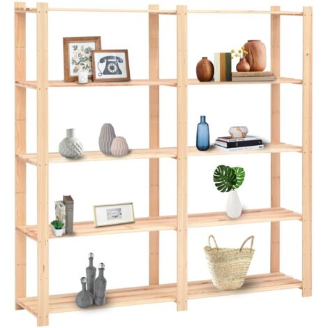 Étagères de rangement à 5 niveaux 3pcs 170x38x170 cm Pin 500 kg (1/5)