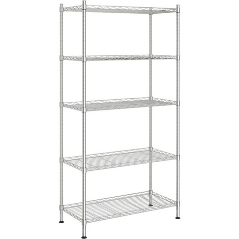 Étagère de rangement 5 niveaux 90x35x180 cm Chrome 250 kg (1/5)