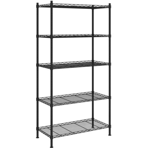 Étagère de rangement 5 niveaux 90x35x180 cm Noir 250 kg (1/5)