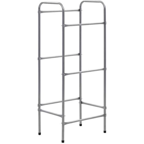 Étagère de rangement pour 3 caisses Argenté 50x33x116 cm Acier (1/5)