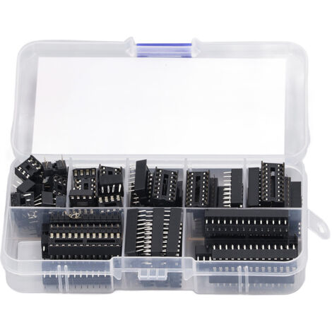 Kit d'assortiment de broches plates en plastique isolé, 66 pièces, douilles de puce IC, composants de Circuit 6P à 28P