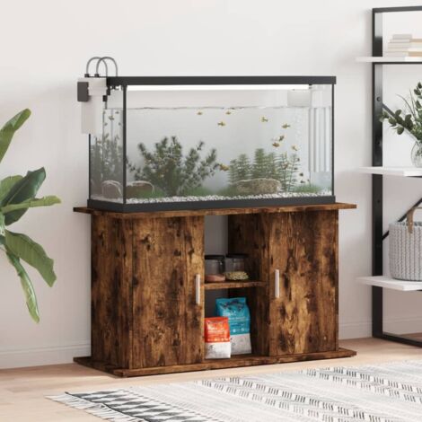 Support pour aquarium chêne fumé 101x41x58 cm bois d'ingénierie (1/5)