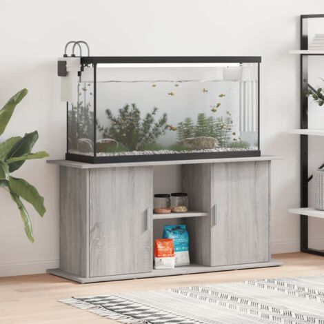 Support pour aquarium sonoma gris 121x41x58cm bois d'ingénierie (1/5)