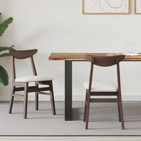 vidaXL Chaises de salle à manger 2 pcs Marron Clair 42 x 47.5 x 81 cm (1/5)