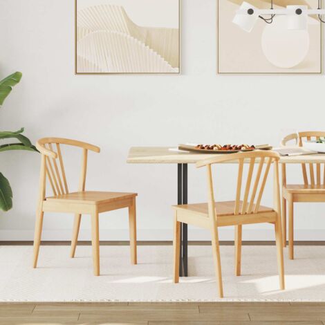 vidaXL Chaise de salle à manger 2 pcs Naturel (1/5)