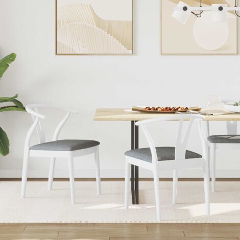 vidaXL Chaise de salle à manger 2 pcs Blanc et Gris (1/5)